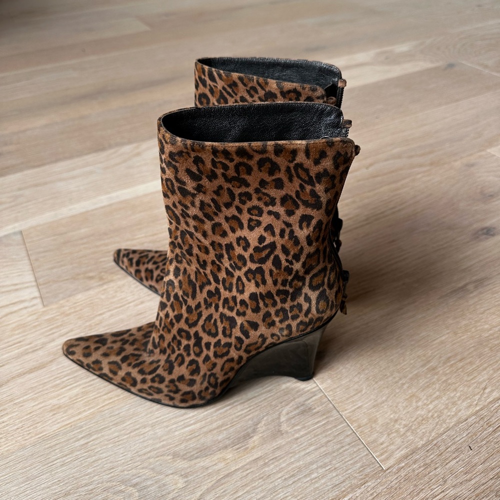 Stuart Weitzman Leopard wedge Boots